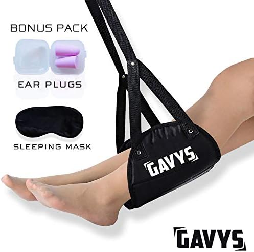 Airplane Footrest Hammock - Made with Premium Memory Foam - Airplane Travel Accessories Set - Provides Relaxation and Comfort - Portable Footrest - Tested and Proven to Prevent Swelling and Soreness