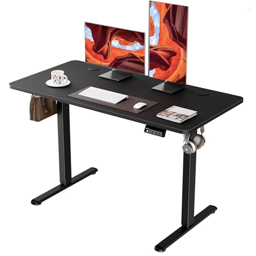 ERGOMAKER Höhenverstellbarer Schreibtisch Elektrisch 120x60cm Schwarz
