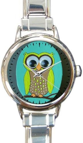 Novelty Gift Cartoon Animal Style Abstract Owl Round Italian Charm Watch - 100% stainless steel
