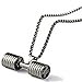 Dumbbell Pendant Genuine Necklace Men's Stainless Steel Chain (rhodium)