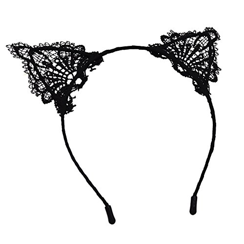 Ztl Women Lace Cat Ears Headband Party Costume Masquerade Hairband Hair Hoop