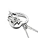 Two-tone 925 Sterling Silver Black and White Crystal Couple Cat Love Pendant Necklace, 18