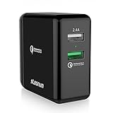 USB Wall Charger, Steanum Quick Charge 3.0 30W Dual Ports[QC 3.0 + 2.4A USB] Portable Fast Charger Foldable Plug for iPhone 7/8/x/ipad/Samsung Galaxy s9/s9+/note 8/s8/s8+/Google Nexus 6/LG G6/HTC&more