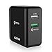 USB Wall Charger, Steanum Quick Charge 3.0 30W Dual Ports[QC 3.0 + 2.4A USB] Portable Fast Charger Foldable Plug for iPhone 7/8/x/ipad/Samsung Galaxy s9/s9+/note 8/s8/s8+/Google Nexus 6/LG G6/HTC&more