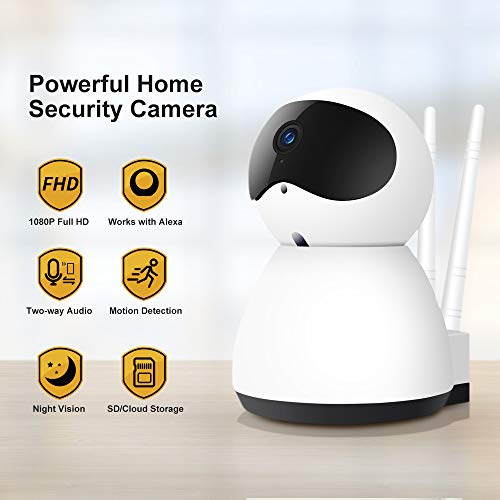 Wireless Camera Baby Home Security Monitor 1080P Dome IP Cameras Surveillance System with Motion Detection, Two-Way Audio, PIR Night Vision Mode, Alert Information