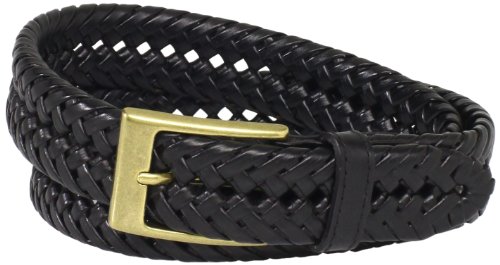 Dockers Men's 1 3/16 in. Glazed Top Braided Belt,Black,32