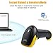 TaoHorse 2-in-1 USB Bluetooth Barcode Scanner Wireless & Wired Handheld Laser 1D Bar Code Reader with Automatic Continuous Scan and Memory for iPad iPhone Android Laptop POS PC Smartphone