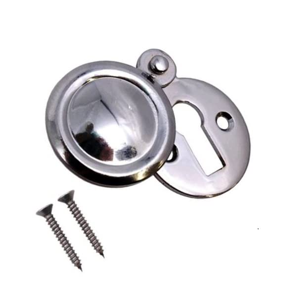 TERF® Polished Chrome Escutcheon Covered 35mm Keyhole Cover Escutcheon including Fixing Screw - Pack of 1