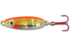 NORTHLAND TACKLE Northland Fishing Tackle Forage Minnow Ice Fishing Jigging Spoon Lure, for Walleye, Crappie, Bluegill, Trout, & More, Assorted Sizes & Colors
