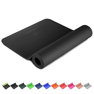 BODYMATE Yogamat PREMIUM TPE Afmetingen 183cmx61cm Dikte 6mm – getest op schadelijke stoffen door SGS, vrij van ftalaten…