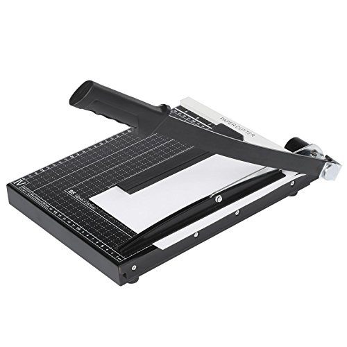Professional Office Home Guillotine A4 Paper Cutter Black Steel Durable Accurate Desk Tops Paper Cutter Trimmer Scrap Machineï¼ˆBlack, 12.7 x 9.8 x 1.2inchï¼‰