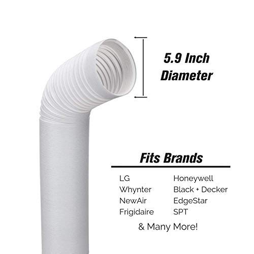 C-leo Portable Air Conditioner Exhaust Hose | 5.9 inch Diameter AC Vent Tube | 59 inch Length | Flexible AC Duct Dryer Extension