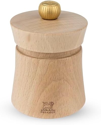 Peugeot Baya Wooden Salt Mill Beechwood Natural Light Wood 8cm Adjustable