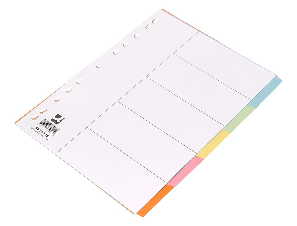 Q-Connect KF34028 A4 Card Dividers (Pack of 5)