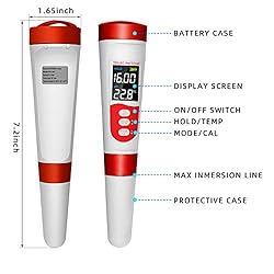 PH Meter, Digital 4 in 1 PH EC TDS Temp Meter for