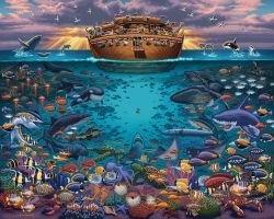 Noahs Ark Under The Sea 500 Piece Puzzle by Dowdle Folk Art