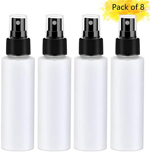 3.4Oz Empty Plastic Spray Bottles with Fine Mist.Leak Proof Refillable Travel Atomizer (Pack of 8,White)