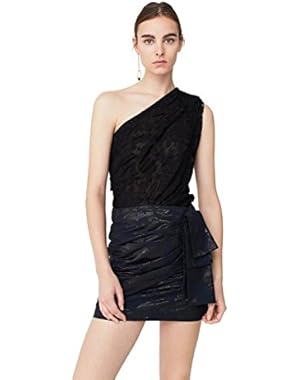 Mango Women's Lace Assymetric Top