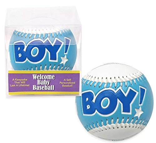 “IT’S A BOY” Baseball -BIRTH ANNOUNCEMENT/Keepsake/GIFT/BLUE – INCLUDES DISPLAY BOX/Shower/CHRISTENING/NEW BABY GIFT