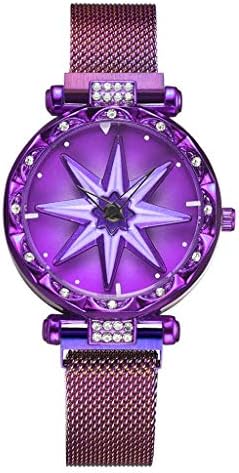 Women Watch - Women's Analogue Quartz Wrist Watch Starry Sky Convex Glass Quartz Mesh with Magnetic Buckle Ladies Watch