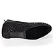 V-Luxury Womens 36-BOBBY12 Round Toe Med Heel Wedge Pump Shoe, Black Rhinestone