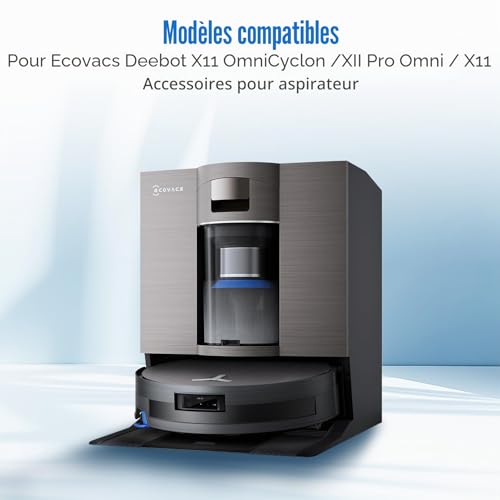 X11 accessoires pour ECOVACS DEEBOT X11 OmniCyclone / X9 Pro Omni, pièces détachées:1 brosse principale, 2 rouleaux de lavage, 4 brosses latérales, 4 filtres HEPA,2 accessoires de nettoyage