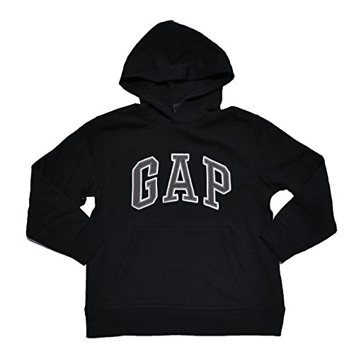 GAP Boys Fleece Arch Logo Pullover Hoodie (Black, X-Small) GAP Boys Fleece Arch Logo Pullover Hoodie (Black, X-Small)