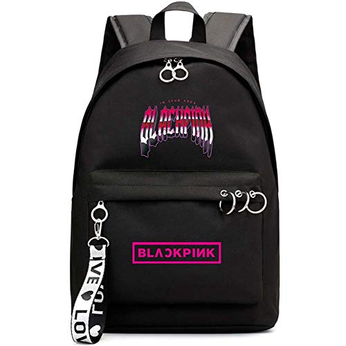 Youyouchard Kpop BLACKPINK Backpack JISOO JENNIE ROSE LISA Backpack Kpop Gift Merchandise Daypack Laptop Bag College School Bookbag(BLACKPINK 1 (Black))