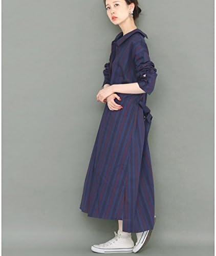 Amazon Kbf Kbf レディスワンピース オーバーサイズストライプシャツワンピース Navy One ワンピース チュニック 通販
