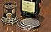 YouShop Luxury Coasters for Drinks - Premium Metal, Black Leather, Velvet Base | Contemporary and Clean Style, Modern Coaster Set for Living Room, Kitchen, or Office Cup Coasters | Protect Furniture