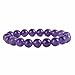 Natural Amethyst Gemstone 10mm Round Beads Stretch Bracelet 6.5