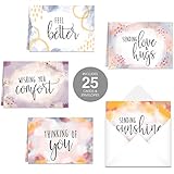 Simple Sentiments Greeting Cards / 25 Encouragement Greeting Cards and Envelopes