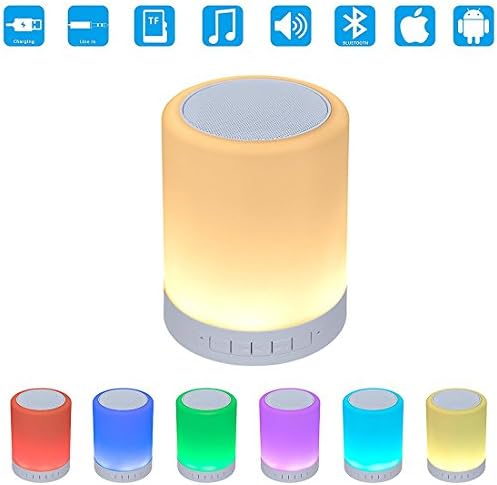 Winrida Smart Touch Lamp with Bluetooth Speaker,Portable Music Player,TF Card and AUX Supported,White