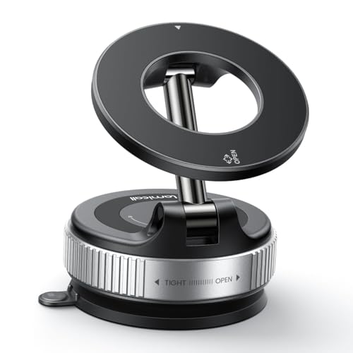 Lamicall Magnetische Handyhalterung Auto für Magsafe Autohalterung - [Vakuum Saugnapf & 24X Magnet] Mag Safehalterung Auto Handy Halterung, 360° Drehb