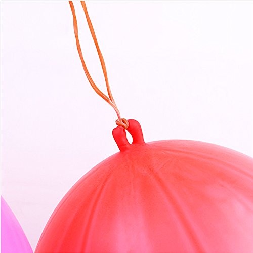35 Pack Punching Balloons, Neon Punch Balls with Rubber Band Handle for Party, Wedding, Assorted Color - Thumbnail 2