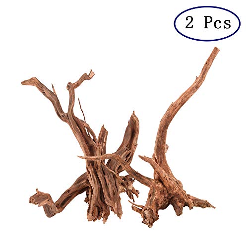 Tfwadmx Natural Driftwood for Aquarium, Reptile Branches Terrarium Wood Aquarium Trunk Driftwood Tree Fish Tank Decoration 2 Pcs