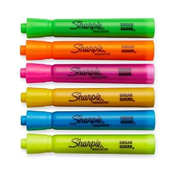 Sharpie Accent Tank-Style Highlighters, 6 Colored Highlighters (25076)