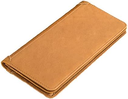 DrawingIQ Men's Genuine Leather Wallet Slim Bifold Multi-Card Holder Wallet Khaki
