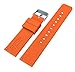 BARTON WATCH BANDS 24mm Pumpkin Orange Soft Silicone Quick Release Straps