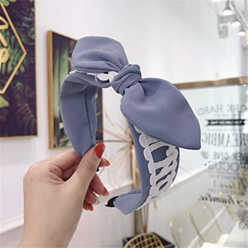 2019 New Headband,Fashion Chiffon Lace Bows Knot Wide Hairbands Sweet Girls Hair Band Hoop Headwrap (Fabric Covered Headband)