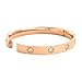 JOVO LOVE Jewelry 18 k Rose Gold Love Bangle Bracelets For Women Set In Stone Stainless Steel Crystal Love Bracelet Band Jewelry Gift Promotion Size 7''