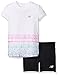 New Balance Girls Sleeve Athletic Graphic T-Shirt and Bike Short Set