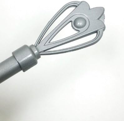 Multiple Sizes - Adjustable Metal Curtain Rods with Crown Staff Finial- Esty- SILVER-66"- 120"