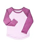 Colored Organics Toddler Girls Organic Mae Long Sleeve Baseball Tee with High-Low Hem