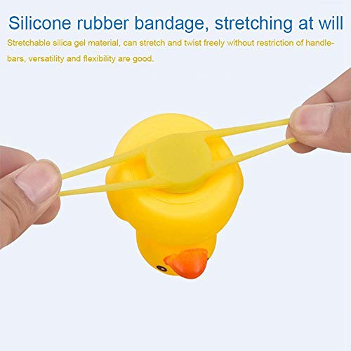 Auoker Bike Bell, Air Bike Bicycle Horn with LED Lights, Cute Cartoon Yellow Little Duck Shape, Propeller Handlebar Bike Squeeze Horns for Toddler Children & Adults - Thumbnail 3