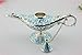 SY Crafts Enamel Metal Aladdin Genie Lamps Legend Aladdin Magic Lamp (Silver+Blue)