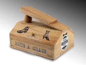 Caja Para Limpiar Zapatos Madera Decorada: Amazon.es: Hogar