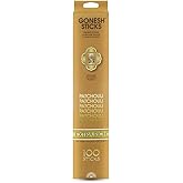 Gonesh - Extra Rich Scented Incense Sticks - Non-Toxic 10” Slow Burn Aromatic Sticks - Patchouli - 100 Pack