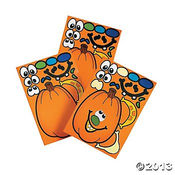 2 Dozen (24) MAKE a Jack O'Lantern/PUMPKIN Sticker Sheets/HALLOWEEN Party CRAFT ACTIVITY/FAVORS/After School/Scouting/DAYCARE