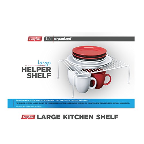 Panacea Grayline 40110, Large Kitchen Helper Shelf, White - Thumbnail 5